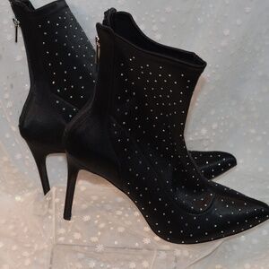 Jewel BadGley Mischa Bejeweled Heeled Boots SZ 8.5 NEW
